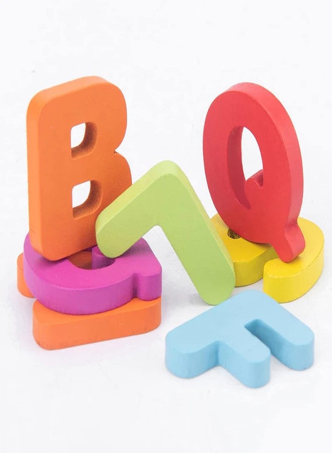 Rukshv Wooden Alphabet ABC -Numbers & Shapes Puzzles for Kids | Preschool Educational Learning Letter Toys, Montessori Sturdy Wooden Construction Puzzle (Alphabet ABC) - Image 5